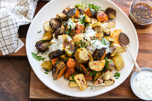 Taylor Pass Hot Honey Roasted Vegetables and Garlic Yoghurt