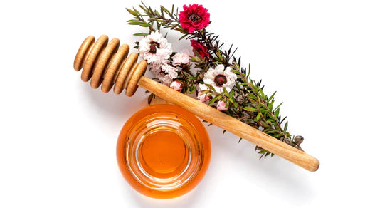 jar of honey and manuka floral