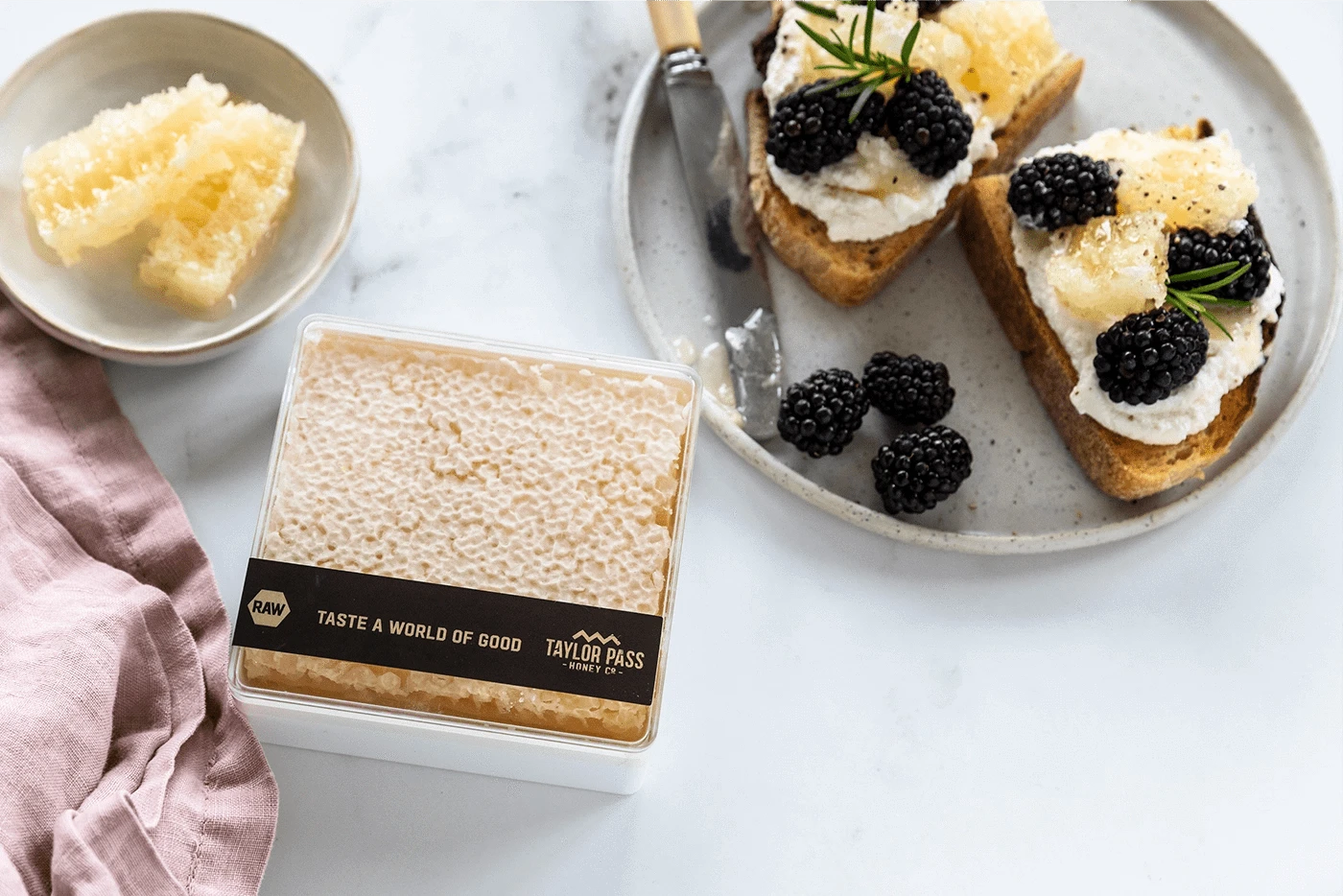Taylor Pass Honey Co Honeycomb and Wildflower and Lemon Honey Bundle