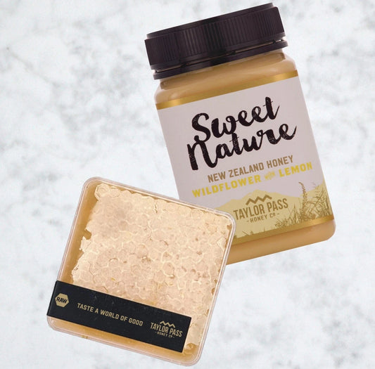 Taylor Pass Honey Co Honeycomb and Wildflower and Lemon Honey Bundle